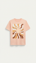 Peach glow graphic statement tee