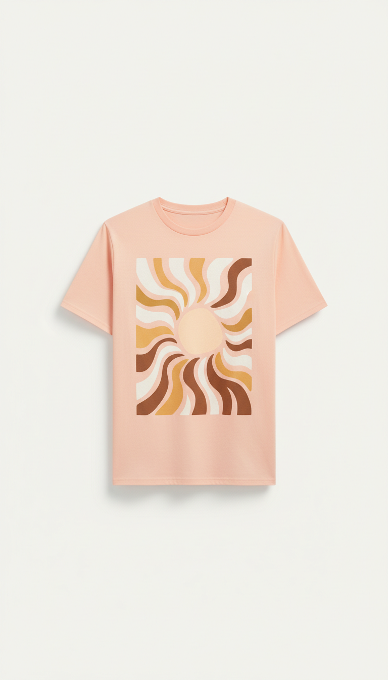 Peach glow graphic statement tee